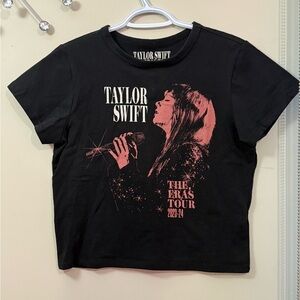 Taylor Swift Black Graphic Crop Tee